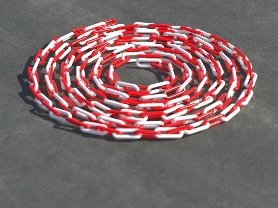 Kunststoffkette rot-weiß